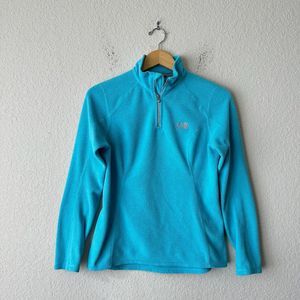 THE NORTH FACE L/S 1/4 Zip Mock Neck Pullover Fleece Sweater in Baby Blue